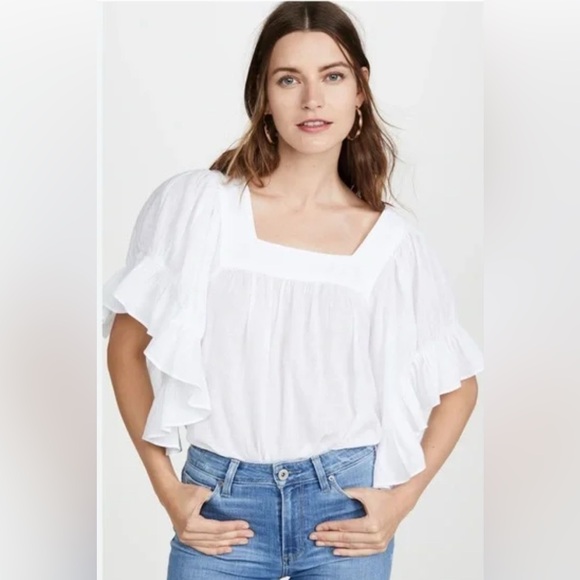 Madewell Flutter-Sleeve Butterfly Top - Picture 1 of 4